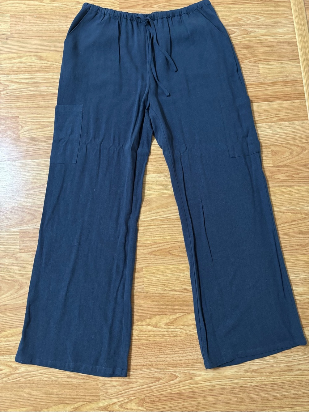 Sweet Lovely by Jen Navy Wide Leg Drawstring Pants